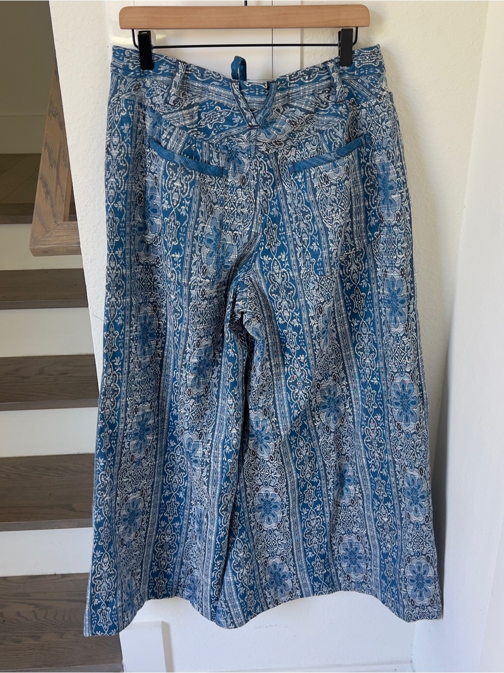 Free People Dahlia Wide-Leg Pants in Blue NWT - Picture 4 of 7